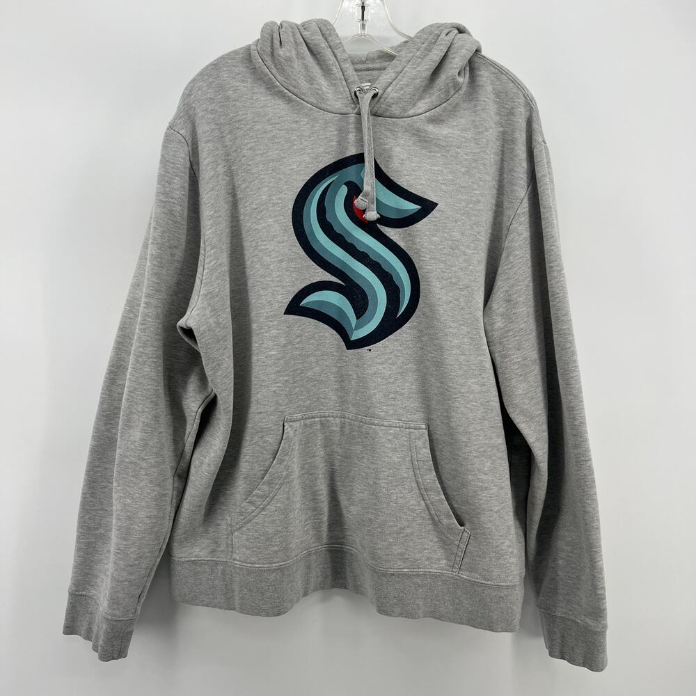 Seattle Kraken Hoodie Fanatics Gray NHL Sweatshirt Men’s XL Big Logo